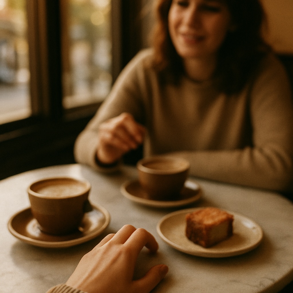 Um café com uma amiga, colocando a conversa em dia.