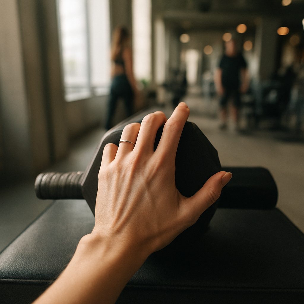 Um treino na academia.